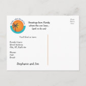 我々はフロリダに移動ビーチのシーンのアドレスの変更 案内ポストカード (裏面)