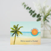 我々はフロリダに移動ビーチのシーンのアドレスの変更 案内ポストカード (スタンド正面)