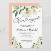 我々はフローラ婚約した婚約パーティ招待状 案内状 (正面/裏面)