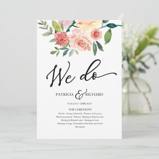 我々はフローラ水カラー結婚式 プログラム (スタンド正面)