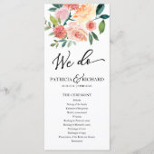 我々はフローラ水カラー結婚式 プログラム4x9 プログラム (正面)