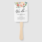 我々はフローラ水カラー結婚式 プログラム ハンドファン (正面)