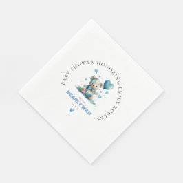 我々はブルーテディベアを待つことができる スタンダードランチョンナプキン