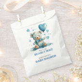 我々はブルーテディベアを待つことができる フェイバーバッグ (クリップ留めされた状態)