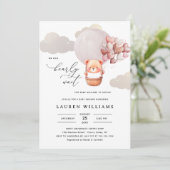 我々はベアガールベビーシャワーエレガントを待つことができる 招待状 (スタンド正面)