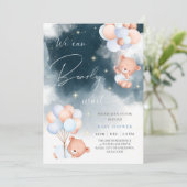 我々はベアバルーン少年の赤ちゃんシャワーを心待ちできる 招待状 (スタンド正面)