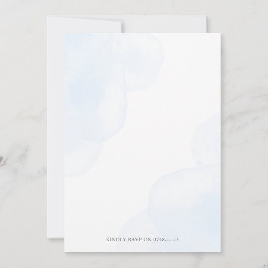 我々はベアバルーン少年の赤ちゃんシャワーを心待ちできる 招待状 (裏面)