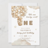 我々はベアバルーン最初の誕生日を心待ちできる 招待状 (正面)