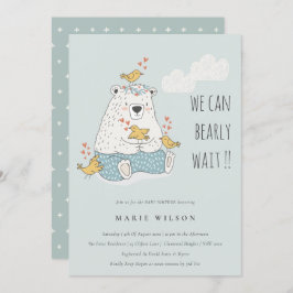 我々はベアバードの赤ちゃんシャワー招待状を待つ サンキューカード