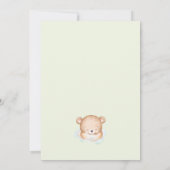 我々はベアブルーグリーンボーイ赤ちゃんシャワーを待つことができる 招待状 (裏面)