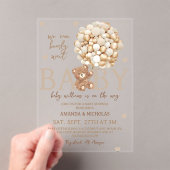 我々はベアベビーシャワーを待つことができる アクリル招待状 (インサイチュ (ポータブル))