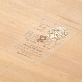 我々はベアベビーシャワーを待つことができる アクリル招待状 (レイダウン)