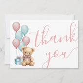 我々はベアベビーシャワーを待つことができる サンキューカード (正面)