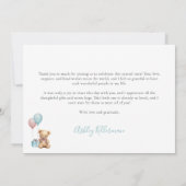 我々はベアベビーシャワーを待つことができる サンキューカード (裏面)