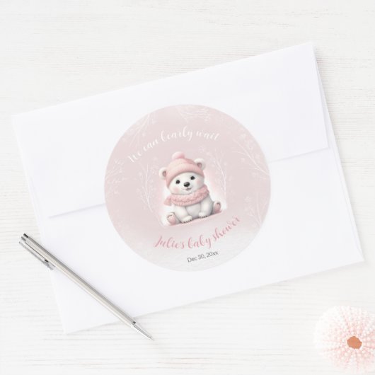我々はベアベビーシャワーを待つことができる ラウンドシール (封筒)