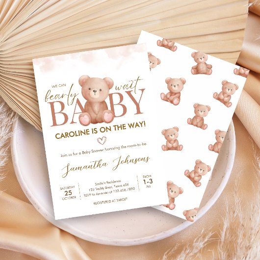 我々はベアベビーシャワーを待つことができる 招待状