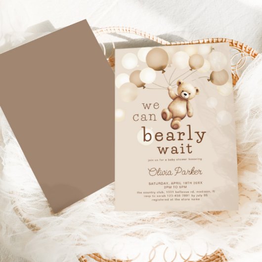 我々はベアベビーシャワーを待つことができる 招待状