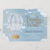 我々はベアベビーシャワーを待つことができる 招待状 (正面/裏面)