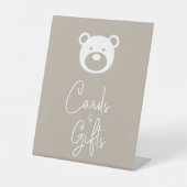 我々はベアベビーシャワーカードギフトを待つことができる 台座サイン (正面)