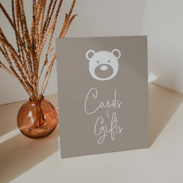 我々はベアベビーシャワーカードギフトを待つことができる 台座サイン