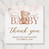 我々はベアベビーシャワー広場を待つことができる フェイバータグ (正面)