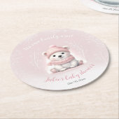 我々はベアベビーシャワー紙コースターを心待ちできる ラウンドペーパーコースター (アングル)