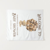 我々はベアベビーモダンシャワー歓迎を待つ タペストリー (正面(横))