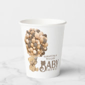 我々はベアベビーモダンシャワー歓迎を待つ 紙コップ (裏面)