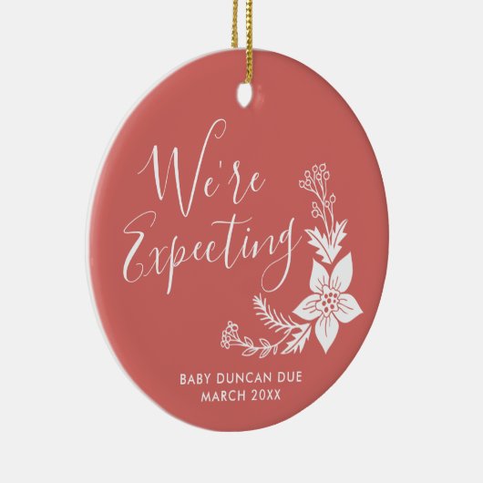 我々はベビー妊娠が明らかにパーソナライズされたされることを期待している セラミックオーナメント (右)