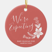 我々はベビー妊娠が明らかにパーソナライズされたされることを期待している セラミックオーナメント (正面)
