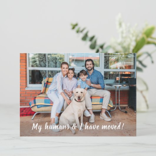我々はペットの写真パーソナライズされたを移動した 案内状 (スタンド正面)