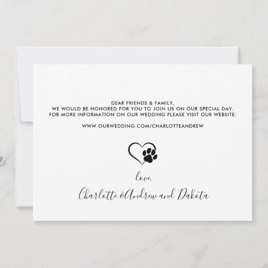 我々はペットの写真結婚犬を愛想よく行う セーブザデート (裏面)