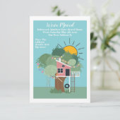 我々はホームツリーハウスアンドサン移動した 案内状 (スタンド正面)