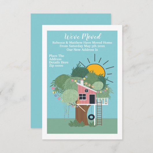 我々はホームツリーハウスアンドサン移動した 案内状 (正面/裏面)