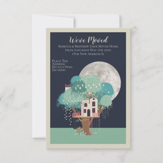 我々はホームツリーハウスアンドムーンを移動した 案内状 (正面)