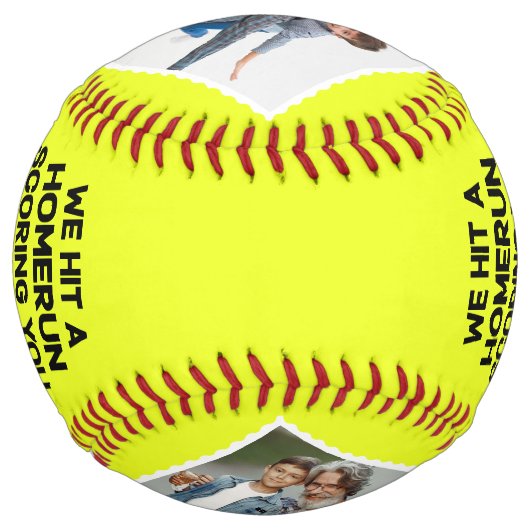 我々はホームランパパ写真コラージュをヒット |父の日 ソフトボール (裏面)