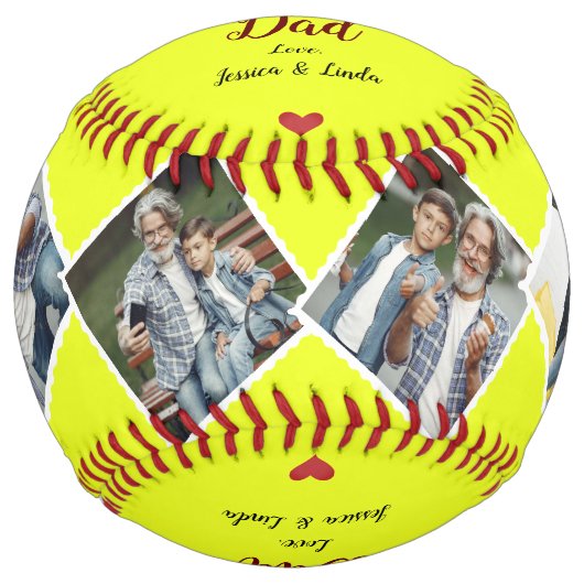 我々はホームランパパ写真コラージュをヒット |父の日 ソフトボール (正面)