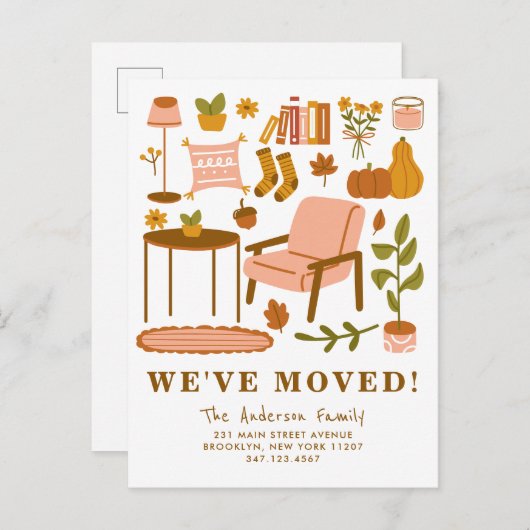 我々はボホ秋ホームサンクスギビング秋 案内ポストカード (正面/裏面)