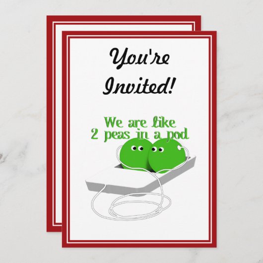 我々はポッドの中の二つのエンドウ豆のように 招待状 (正面/裏面)