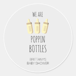 我々はポッピングボトルベビーシャワー ラウンドシール