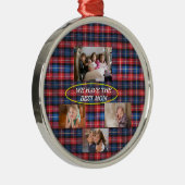 我々はママ最高のプリ無料スタイルフォント4写真を持つ メタルオーナメント (右)