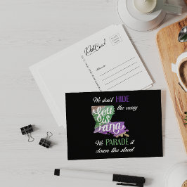 我々はマルディグラ熱狂するスのパレードおもしろいを隠さない ポストカード