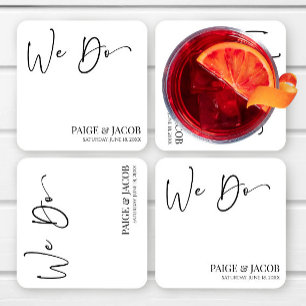 我々はミニマクラシックリモダンミニマルリスト結婚の スクエアペーパーコースター