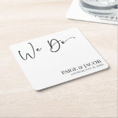 我々はミニマクラシックリモダンミニマルリスト結婚の スクエアペーパーコースター (アングル)