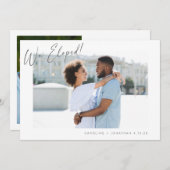 我々はミニマシンプルリスト2つの写真の駆け落ち 案内状 (正面/裏面)