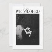 我々はミニマスタイリッシュリストモダンの駆け結婚落ち 案内状 (正面)