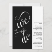 我々はミニマモダンリストタイポグラフィブラック結婚ズ 招待状 (正面)
