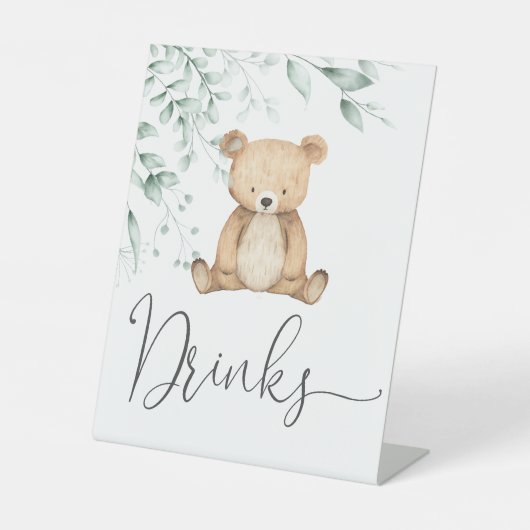 我々はミニマルな緑の飲み物を待ち望むことができる 台座サイン (正面)