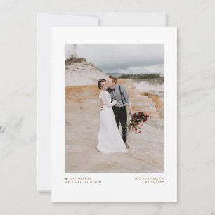 我々はミニマルモダンリストの黒い写真の結婚駆け落ち 案内状