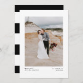 我々はミニマルモダンリストの黒い写真の結婚駆け落ち 案内状 (正面/裏面)
